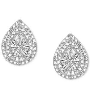 Diamond Pear Cluster Stud Earrings (1/4 ct. t.w.) in Sterling Silver